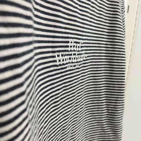 ハフ HUF フロントロゴ刺繍 モックネック ボーダー S/S カットソー レディース JPN:M