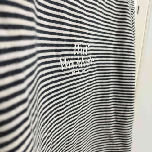 ハフ HUF フロントロゴ刺繍 モックネック ボーダー S/S カットソー レディース JPN:M