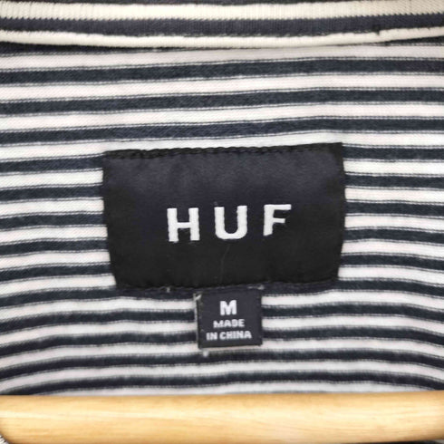 ハフ HUF フロントロゴ刺繍 モックネック ボーダー S/S カットソー レディース JPN:M