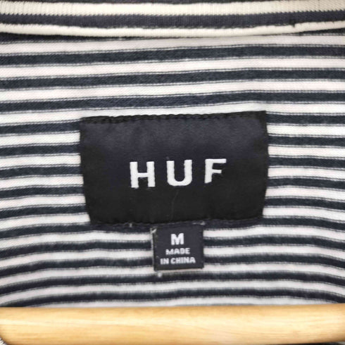 ハフ HUF フロントロゴ刺繍 モックネック ボーダー S/S カットソー レディース JPN:M