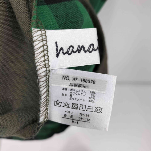 HANAHANA チェック柄切替しワンピース レディース import:M