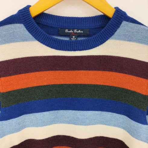 レッドフリースブルックスブラザース Red Fleece Brooks Brothers マルチカラーボーダークルーネック ウールニット セーター レディース M