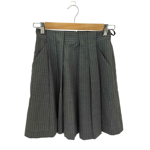 ポールスミスブラックレーベル Paul Smith BLACK LABEL ストライプデザイン ウールプリーツスカート レディース