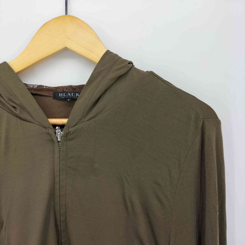ブラックバイマウジー BLACK by moussy 00s Y2K レーヨンナイロン ダブルジップ ジップアップパーカー レディース JPN:2