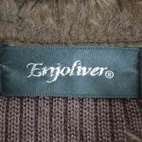ENJOLIVER 襟ファー 異素材切替ジャケット レディース