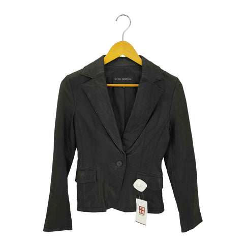 ボナジョルナータ BUONA GIORNATA Lamb ラムレザー 1B シングルテーラードジャケット Y2K レディース M