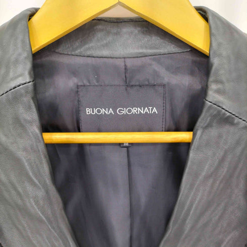 ボナジョルナータ BUONA GIORNATA Lamb ラムレザー 1B シングルテーラードジャケット Y2K レディース M