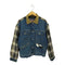 BREKER JEANS フランネスシャツ ドッキング 裏地キルティング 襟コーデュロイ デニムトラッカージャケット メンズ M