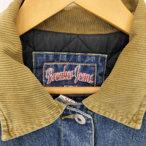 BREKER JEANS フランネスシャツ ドッキング 裏地キルティング 襟コーデュロイ デニムトラッカージャケット メンズ M