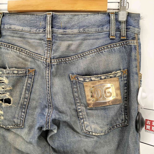 ドルチェアンドガッバーナ DOLCE&GABBANA パイソンロゴプレート フレアデニム Y2K メンズ JPN:44