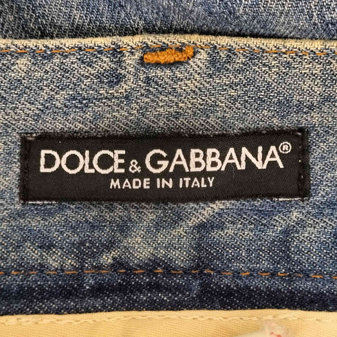 ドルチェアンドガッバーナ DOLCE&GABBANA パイソンロゴプレート フレアデニム Y2K メンズ JPN:44