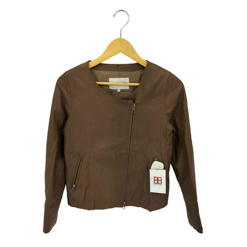 ビューティーアンドユースユナイテッドアローズ BEAUTY & YOUTH UNITED ARROWS Lamb ノーカラーダブル ラムレザージャケット レディース M