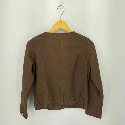 ビューティーアンドユースユナイテッドアローズ BEAUTY & YOUTH UNITED ARROWS Lamb ノーカラーダブル ラムレザージャケット レディース M