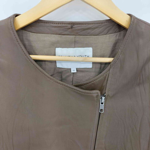 ビューティーアンドユースユナイテッドアローズ BEAUTY & YOUTH UNITED ARROWS Lamb ノーカラーダブル ラムレザージャケット レディース M