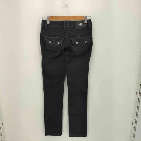 ANTIK DENIM ステッチデザイン シルバーコンチョボタン スキニーデニムパンツ Y2K レディース 25