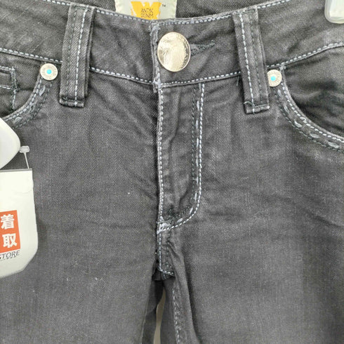 ANTIK DENIM ステッチデザイン シルバーコンチョボタン スキニーデニムパンツ Y2K レディース 25