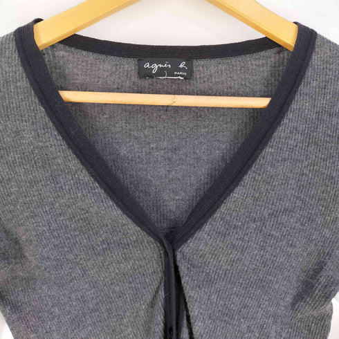 アニエスベー agnes b. PARIS パイピング リブニットカーディガン レディース