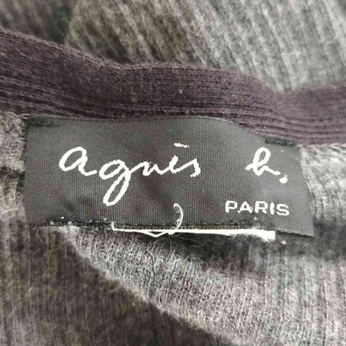 アニエスベー agnes b. PARIS パイピング リブニットカーディガン レディース