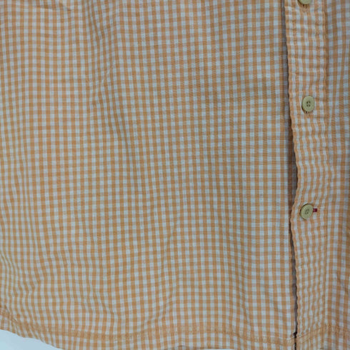 トミージーンズ tommy jeans 00s ギンガムチェック 半袖 シャツ ボックスシルエット メンズ import:L