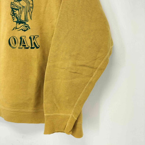 50-60s 脇下ガゼット 4本針 TROJANS OAK 3段プリント クルーネックスウェット メンズ