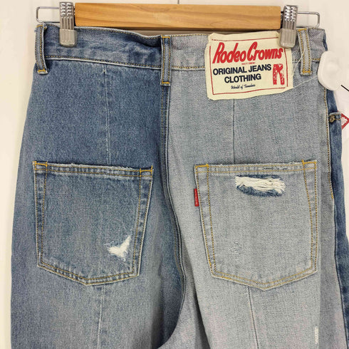 ロデオクラウンズ RODEO CROWNS クレイジーパターン カットオフ 1タック ダメージ ワイド バキー デニムパンツ メンズ JPN:M