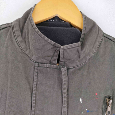 ザラ ZARA ペイント加工 ミリタリージャケット レディース US XS