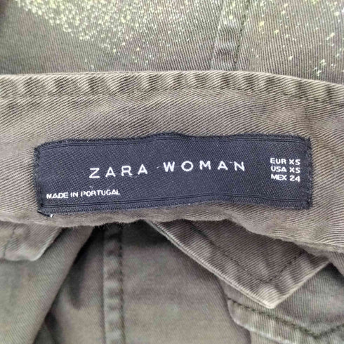 ザラ ZARA ペイント加工 ミリタリージャケット レディース US XS