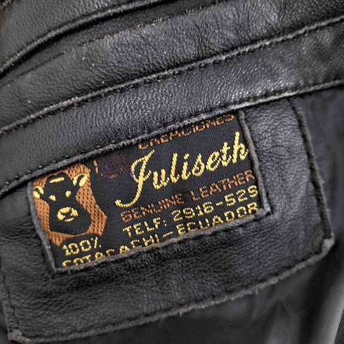 Juliseth ジップアップ リアルレザー ブルゾンジャケット バイカラー メンズ