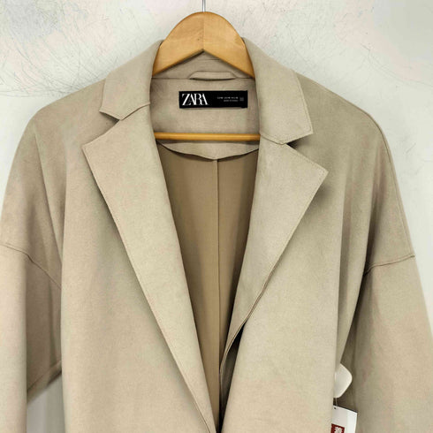 ザラ ZARA フェイクスエード チェスターコート レディース import:M