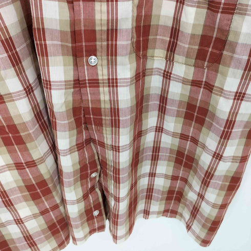 ハバンド HABAND チェック柄 襟芯 レギュラーカラー半袖シャツ メンズ L