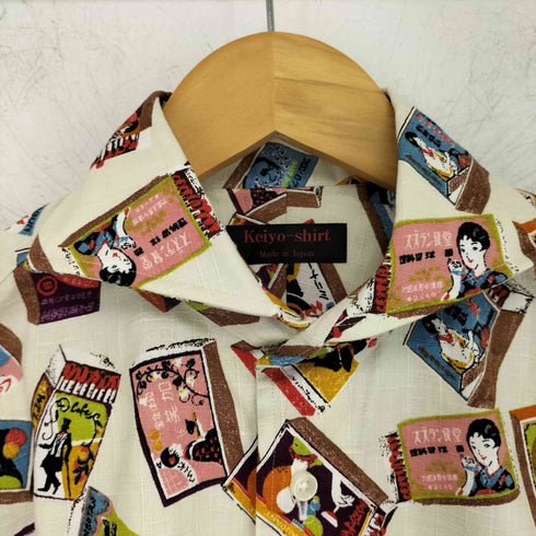 KEIYO SHIRTS レトロ総柄 L/Sシャツ メンズ JPN:M