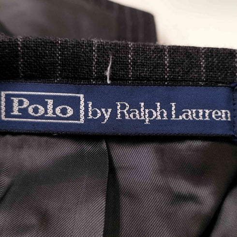 ポロバイラルフローレン Polo by RALPH LAUREN Polo Striped Wool 3-Piece Suit 旧タグ復刻 イタリア製 ウールギャバ ピンストライプ 3ピース 2B テーラードジャケット シンチバックベスト サイドアジャスター 2タック スラックス セットアップ メンズ 36S