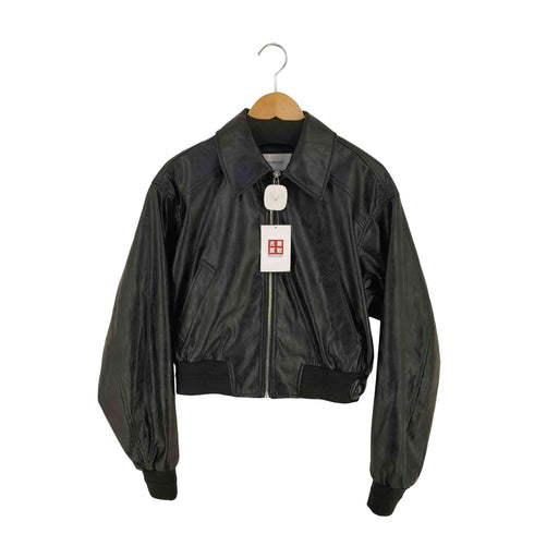 カルバンクラインジーンズ Calvin Klein Jeans クロップドクリンクルフェイクレザージャケット レディース import:S
