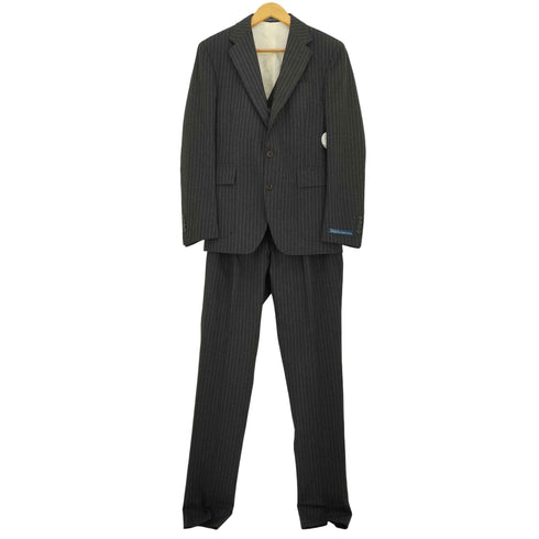 ポロバイラルフローレン Polo by RALPH LAUREN Polo Striped Wool 3-Piece Suit 旧タグ復刻 イタリア製 ウールギャバ ピンストライプ 3ピース 2B テーラードジャケット シンチバックベスト サイドアジャスター 2タック スラックス セットアップ メンズ 36S