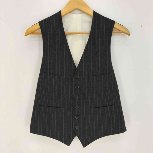 ポロバイラルフローレン Polo by RALPH LAUREN Polo Striped Wool 3-Piece Suit 旧タグ復刻 イタリア製 ウールギャバ ピンストライプ 3ピース 2B テーラードジャケット シンチバックベスト サイドアジャスター 2タック スラックス セットアップ メンズ 36S