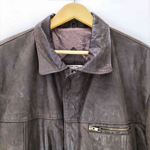 ADDIS ABABA ETHIOPIA ジップアップ レザージャケット メンズ import:XL