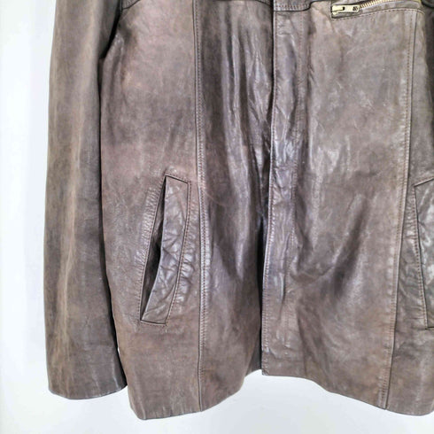 ADDIS ABABA ETHIOPIA ジップアップ レザージャケット メンズ import:XL