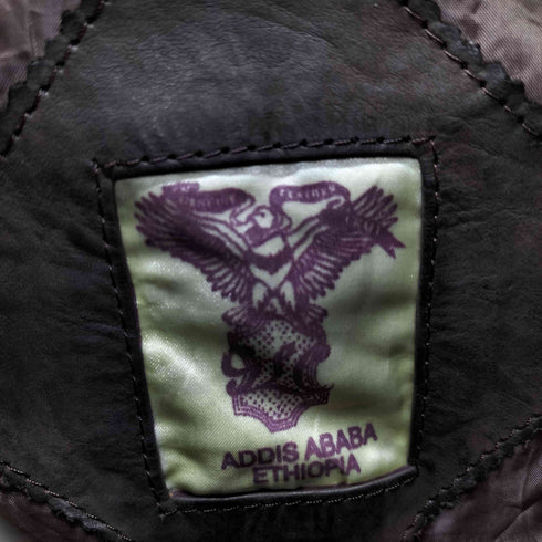 ADDIS ABABA ETHIOPIA ジップアップ レザージャケット メンズ import:XL