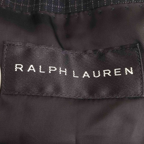 ラルフローレン RALPH LAUREN イタリア製 ウールギャバ 格子柄 2B テーラードジャケット サイドアジャスター ノータックスラックス スーツセットアップ レディース 34S