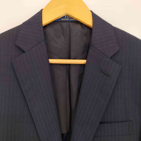 ポロラルフローレン POLO RALPH LAUREN 現行タグ シャドーストライプ ウールギャバ 背抜き 2B テーラードジャケット ノータックスラックス スーツセットアップ メンズ ジャケット38R パンツ30/32