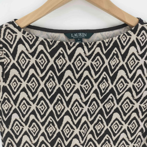 ローレンラルフローレン LAUREN RALPH LAUREN エスニック柄 S/S ボートネック Tシャツ レディース import:S