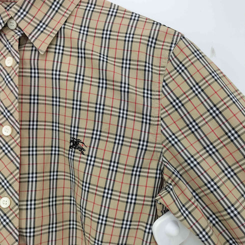 バーバリーブルーレーベル BURBERRY BLUE LABEL ロゴ刺繍 ノバチェック レギュラーカラーシャツ レディース 38