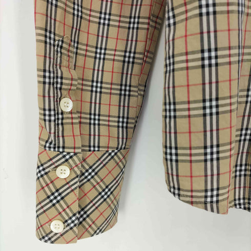 バーバリーブルーレーベル BURBERRY BLUE LABEL ロゴ刺繍 ノバチェック レギュラーカラーシャツ レディース 38