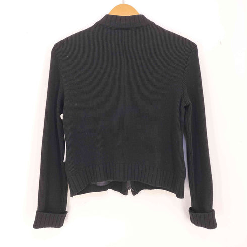 ピエールカルダン pierre cardin 肩フェイクスエード切替 ダブルジップ ドライバーズニット レディース import:M