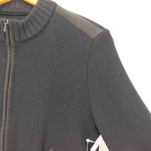 ピエールカルダン pierre cardin 肩フェイクスエード切替 ダブルジップ ドライバーズニット レディース import:M