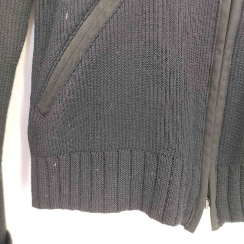 ピエールカルダン pierre cardin 肩フェイクスエード切替 ダブルジップ ドライバーズニット レディース import:M