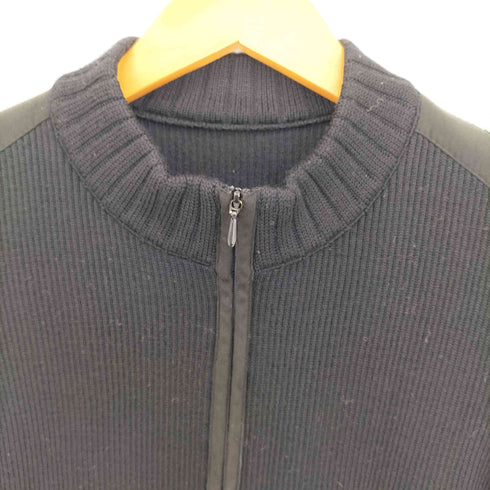 ピエールカルダン pierre cardin 肩フェイクスエード切替 ダブルジップ ドライバーズニット レディース import:M