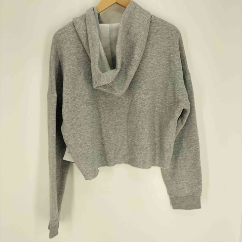 ゲス GUESS ロゴ刺繍  裏起毛 クロップド ハーフジップ プルオーバー パーカー レディース import:L