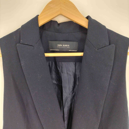 ザラ ZARA Navy Long Double Breasted Waistcoat Vest レディース import:XS
