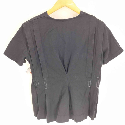 サンドロパリ sandro PARIS ステッチ フリル デザイン Vネック S/S Tシャツ レディース 165/88A